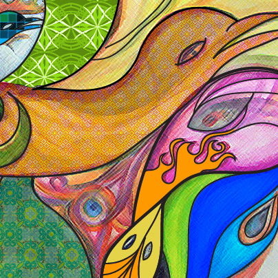 Nirvanadesign, illustrierte Mandalas, Garuda Mandala Ausschnitt Nirvanadesign, illustrierte Mandalas, Garuda Mandala Ausschnitt