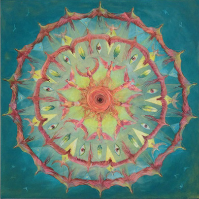 Nirvanadesign, Acrylfarbe auf Leinwand, Phönix Mandala Nirvanadesign, Acrylfarbe auf Leinwand, Phönix Mandala