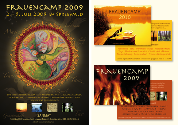 Plakat und Flyer Frauencamp, Therapeutische Frauenarbeit Berlin Plakat und Flyer Frauencamp, Therapeutische Frauenarbeit Berlin